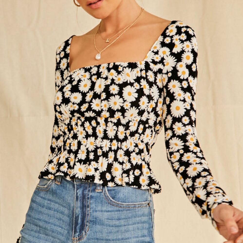 Forever 21 Floral Print Square Neck Top - Picture 8 of 8